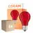 Monipakkaus 6x Osram LED Star Classic Decor E27 Päärynä Filament Matta 2.5W 45lm - Punainen | Korvaa 7W